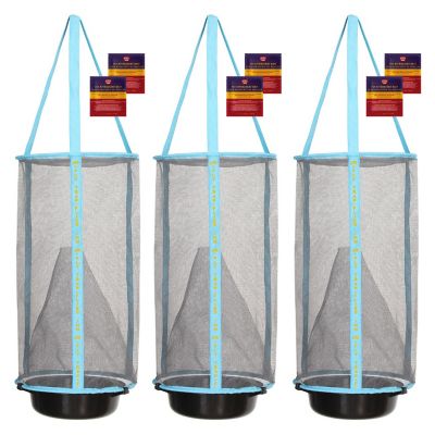 Flies Inn 3 Lite Fly Cage Reusable Outdoor Fly Traps with 6 Attractant Bait Refills, Low Odor
