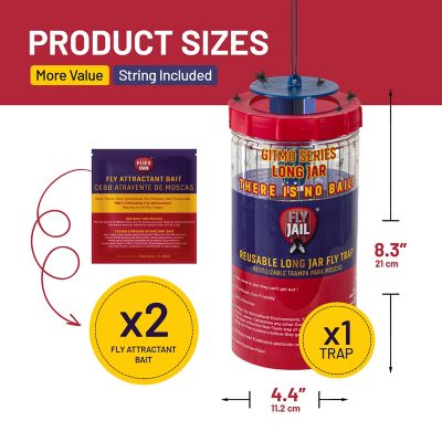 Image showing  Long Jar Reusable Outdoor Fly Trap