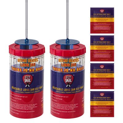 Fly Jail 2 Long Jar Reusable Outdoor Fly Traps