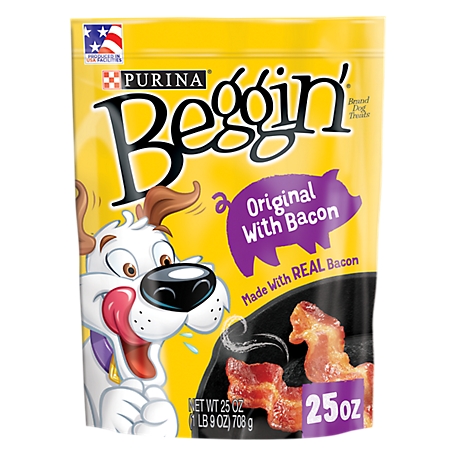 Purina Beggin' Purina Strips Dog Treats, Original With Bacon Flavor - 25 oz. Pouch