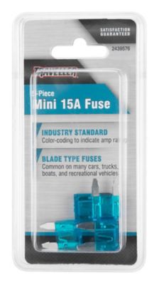 Traveller 15A Mini Blade Fuses, 5 pc.