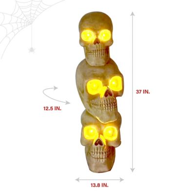 Image showing  Skull Stack Statue with LED Eyes