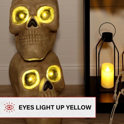 Image showing  Skull Stack Statue with LED Eyes