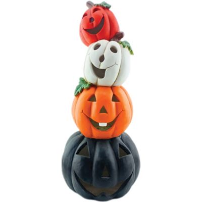 Haunted Hill Farm Halloween Stacked Jack-O-Lantern Decoration