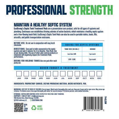 Image showing 8 th EcoStrong Septic Tank Treatment Packs 24 x Pods