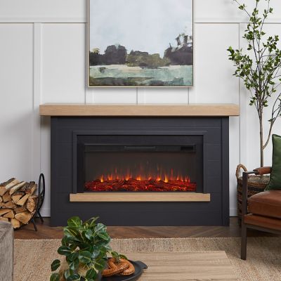 Real Flame Bernice 67 in. Landscape Electric Fireplace in Charcoal