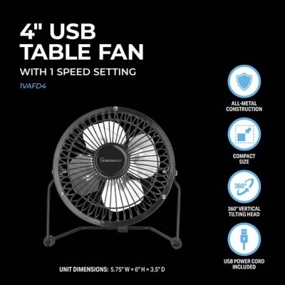 Image showing  4 in. USB Table Fan