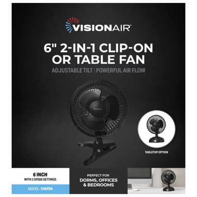 Image showing 6 th VisionAir 6 in. Convertible Desk/Clip-On Fan