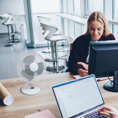 Image showing  12 in. Oscillating Table Fan, White