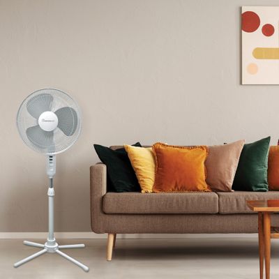 Image showing  16 in. Oscillating Pedestal Fan, White