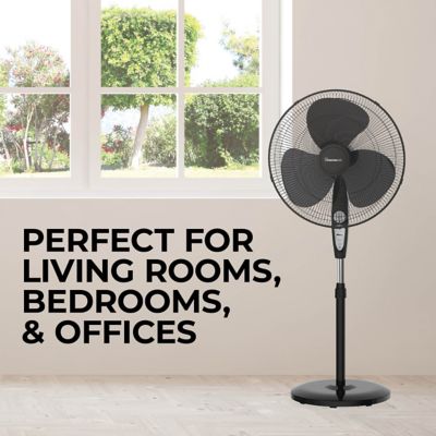Image showing  18 in. Oscillating Pedestal Fan with Remote
