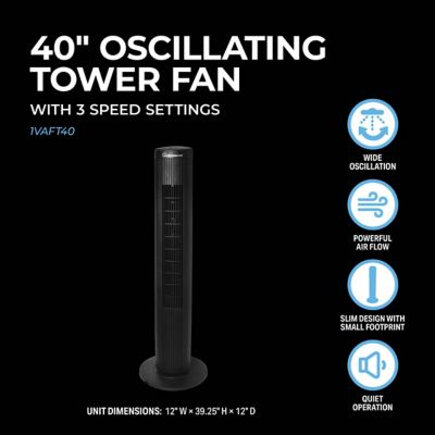 Image showing  40 in. Oscillating Digital Tower Fan with Remote