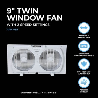Image showing  9 in. Twin Window Fan
