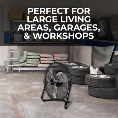 Image showing  20 in. 3-Speed Indoor/Outdoor High Velocity Floor Fan with Aluminum Oil Bearing Motor