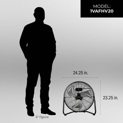 Image showing  20 in. 3-Speed Indoor/Outdoor High Velocity Floor Fan with Aluminum Oil Bearing Motor