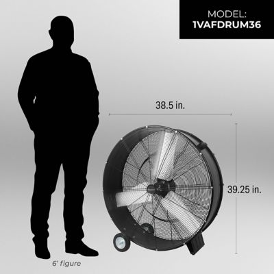 Image showing  36 in. Direct Drive Drum Fan with Partially Sealed Motor Housing