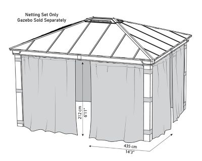Image showing  Dallas Gazebo 14 ft. x 14 ft. Netting Set, 4 pc.