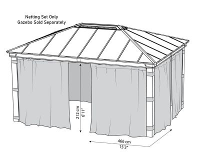 Image showing  Dallas Gazebo 14 ft. x 16 ft. Netting Set, 4 pc.