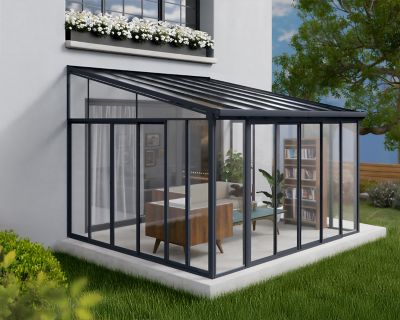 Image showing 8 th Canopia by Palram SanRemo 13 x 14 ft. Patio Enclosure, Gray/Clear