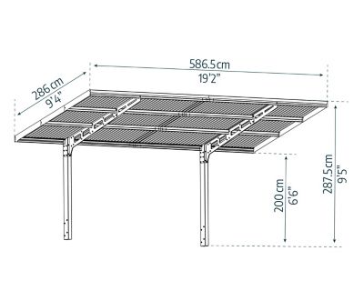 Image showing  Sydney Wave Single Carport, Gray
