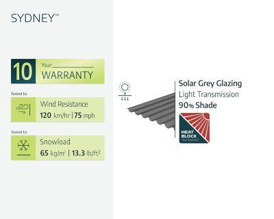Image showing 7 th Canopia by Palram Sydney Wave Single Carport, Gray