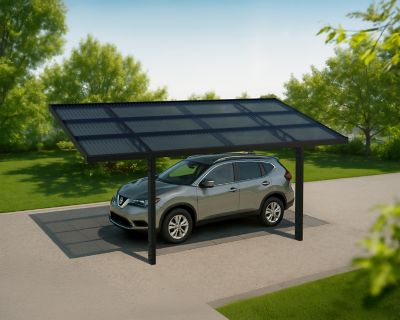 Image showing 8 th Canopia by Palram Sydney Wave Single Carport, Gray