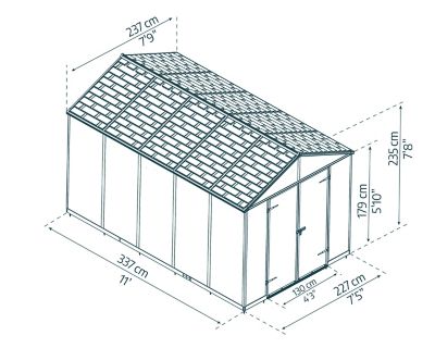Image showing  Rubicon 8 ft. x 12 ft. Shed, Gray