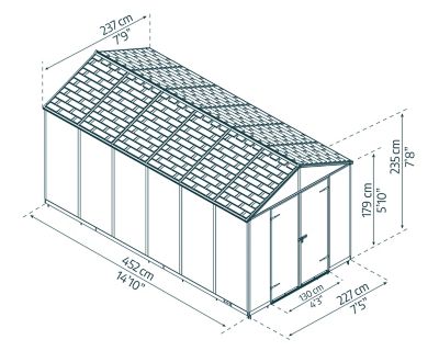 Image showing  8 ft. x 15 ft. Rubicon Shed, Gray