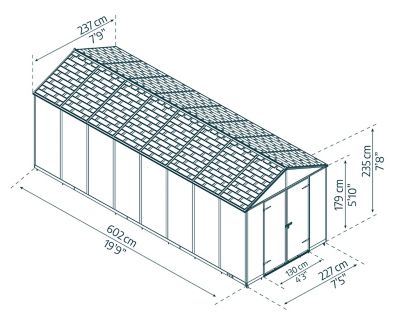 Image showing  Rubicon 8 ft. x 20 ft. Shed, Gray