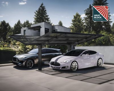 Image showing 7 th Canopia by Palram Sydney Wave Double Carport Wing Style