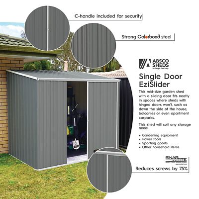 Image showing  EZI Slider 7 x 5ft. Metal Storage Shed, Woodland Gray