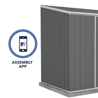 Image showing 7 th ABSCO EZI Slider 7 x 5ft. Metal Storage Shed, Woodland Gray