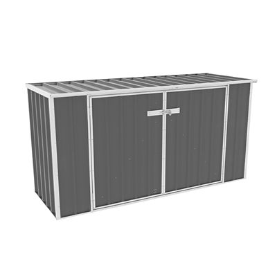 ABSCO Utility 7.5 ft. x 2.5 ft. Garbage Can Metal Storage Shed, Woodland Gray