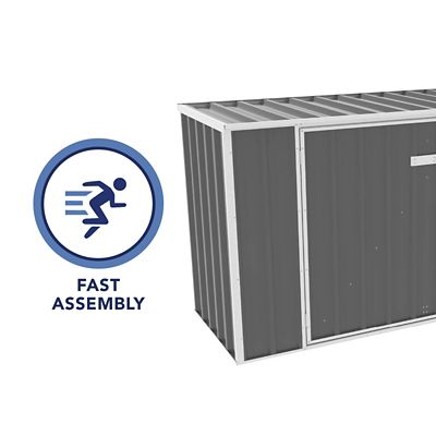 Image showing 6 th ABSCO Utility 7.5 x 2.5ft. Garbage Can Metal Storage Shed, Woodland Gray