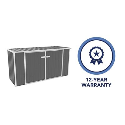 Image showing 8 th ABSCO Utility 7.5 x 2.5ft. Garbage Can Metal Storage Shed, Woodland Gray