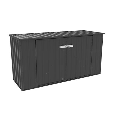 ABSCO Utility 7.5 ft. x 2.5 ft. Garbage Can Metal Storage Shed, Monument