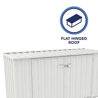 Image showing 5 th ABSCO Utility 7.5 x 2.5ft. Garbage Can Metal Storage Shed, Surfmist