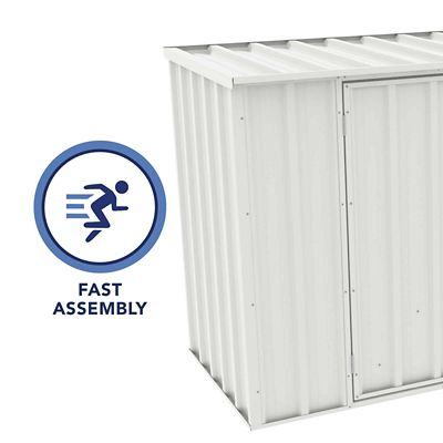 Image showing 6 th ABSCO Utility 7.5 x 2.5ft. Garbage Can Metal Storage Shed, Surfmist