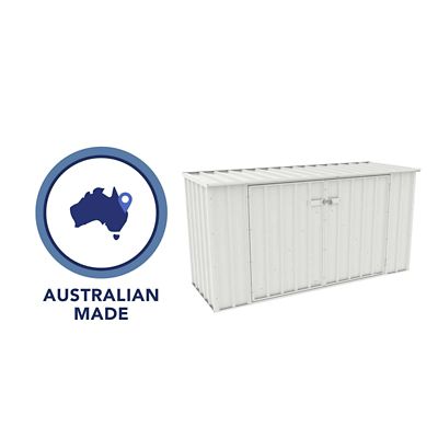 Image showing 7 th ABSCO Utility 7.5 x 2.5ft. Garbage Can Metal Storage Shed, Surfmist