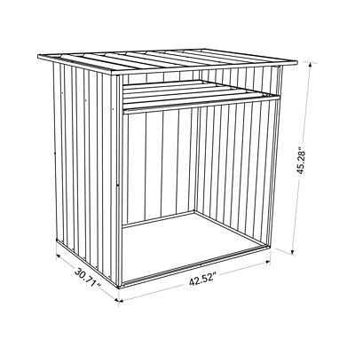 Image showing  Woodstore 4 x 2.5 x 3.7ft. Metal Storage Shed, Surfmist
