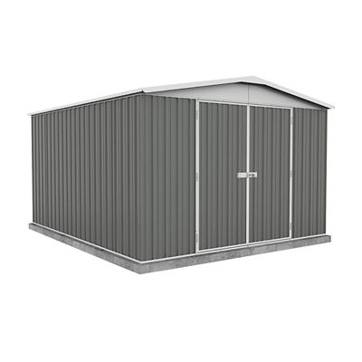 ABSCO Regent 10 ft. x 12 ft. Metal Garden Storage Shed, Woodland Gray