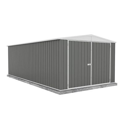 ABSCO Absco Utility 10 ft. x 19.5 ft. Metal Storage Shed, Woodland Gray