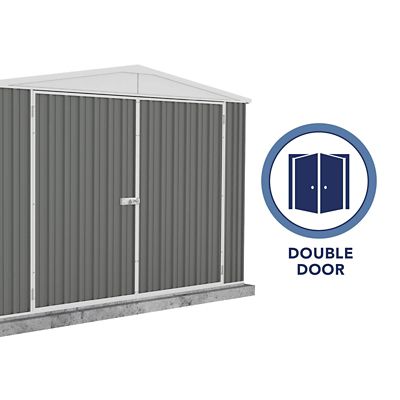 Image showing 5 th ABSCO Utility 10 x 19.5ft. Metal Storage Shed, Woodland Gray