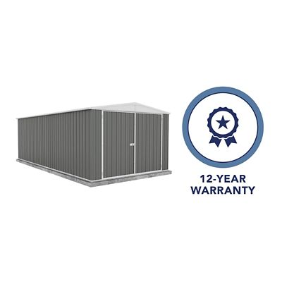 Image showing 8 th ABSCO Utility 10 x 19.5ft. Metal Storage Shed, Woodland Gray