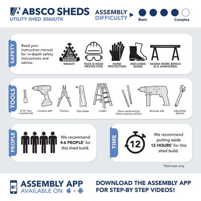 Image showing 9 th ABSCO Utility 10 x 19.5ft. Metal Storage Shed, Woodland Gray