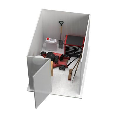 Image showing  Durango 5 x 7ft. Metal Bike Shed, Woodland Gray