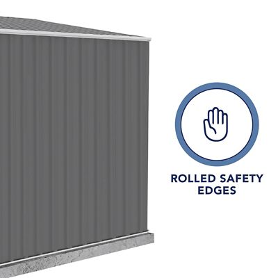 Image showing 6 th ABSCO Durango 5 x 7ft. Metal Bike Shed, Woodland Gray