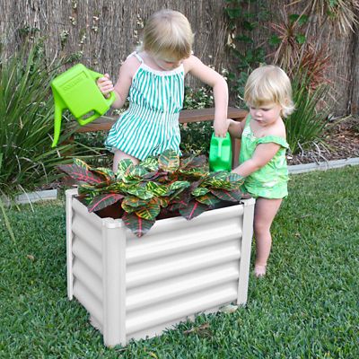 Image showing  The Organic Garden Co. Hakea 1.8 ft. x 1 ft. x 1.3 ft. Metal Kids Garden Bed, Surfmist