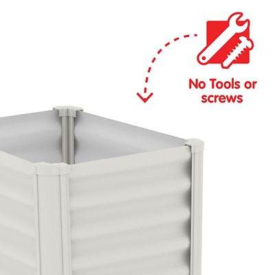 Image showing 6 th ABSCO The Organic Garden Co. Hakea 1.8 ft. x 1 ft. x 1.3 ft. Metal Kids Garden Bed, Surfmist