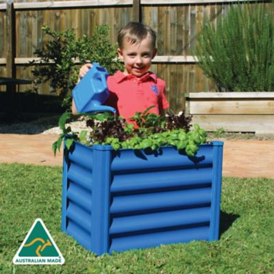 Image showing  The Organic Garden Co. Hakea 1.8 ft. x 1 ft. x 1.3 ft. Metal Kids Garden Bed, Blue